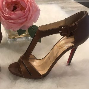 Christian Louboutin brown sandal heels!